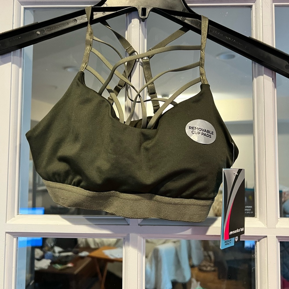 Olive Strappy Bralette with Removable Pads